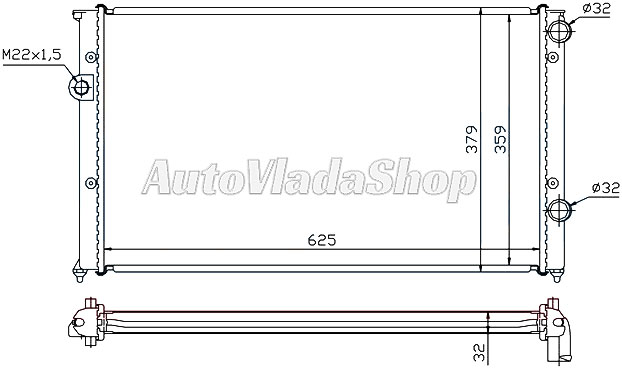 HLADNJAK MOTORA 1.9 TDI (62.5x37.9x3.2)