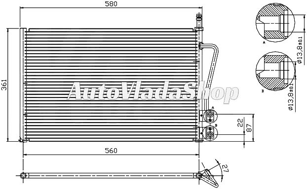 HLADNJAK KLIME BENZIN - 1.4TDCi DIZEL (530x335x16)
