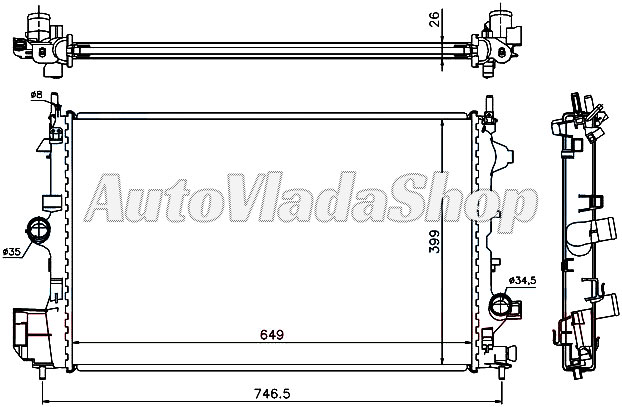 HLADNJAK MOTORA 1.9 CDTi (Z19DT-L-H) (65x41.5)