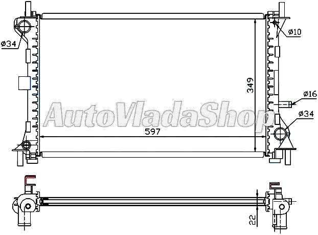 HLADNJAK MOTORA 1.4/1.6/1.8 (+/-AC) (60x35.8)