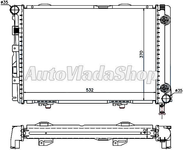 HLADNJAK MOTORA 2.0/2.5 D-TD (53x37)