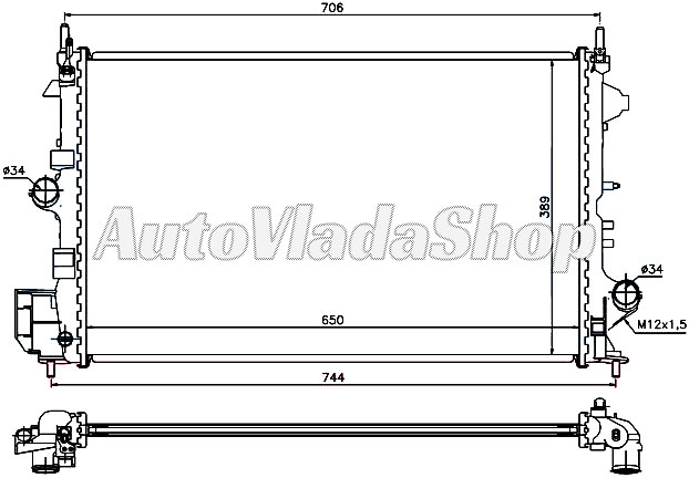 HLADNJAK MOTORA 1.6/1.8i 16V BENZIN (Z16/18XER) (65x40.5)