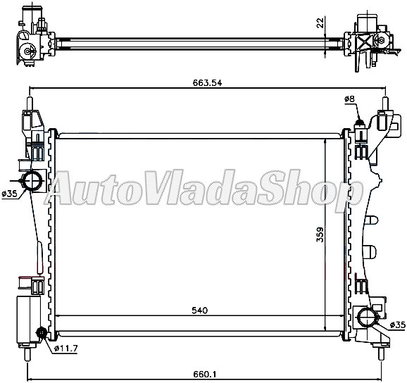 HLADNJAK MOTORA 1.4i 8V BENZIN (54x37.5)