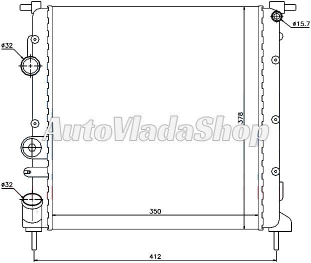 HLADNJAK MOTORA BENZIN (-AC) (35x37) SA PUMPOM