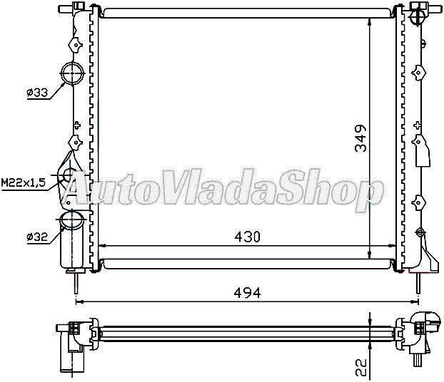 HLADNJAK MOTORA BENZIN/DIZEL (43x38) SA PUMPOM
