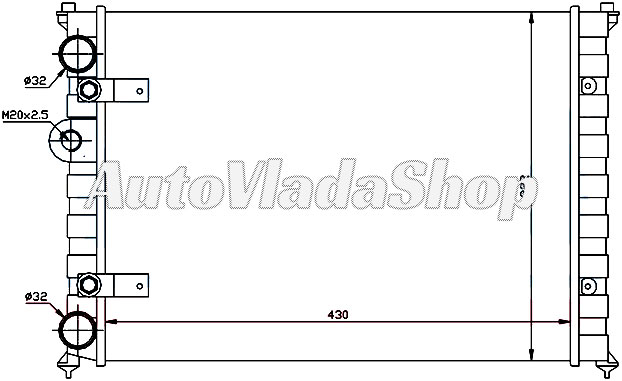HLADNJAK MOTORA 1.0/1.3/1.4 BENZIN - 1.7/1.9 SDi (-AC) (43x32)