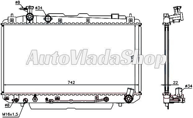 HLADNJAK MOTORA 2.0 16V (AUTO) (37.5x73.8x)