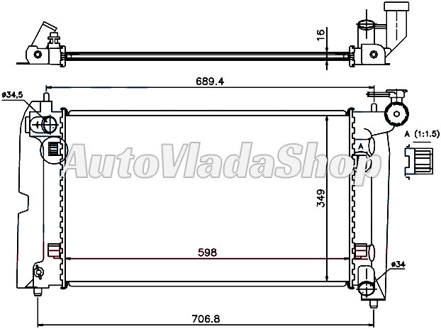 HLADNJAK MOTORA 1.4/1.6/1.8 i-VVTi BENZIN (MAN) (600x350) (ENGLESKA) (BRZA SPOJN