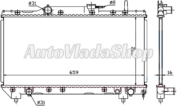 HLADNJAK MOTORA 1.6/1.8CC 16V (32.5x66)