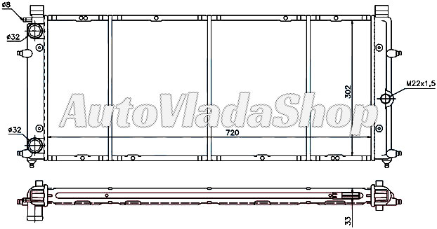 HLADNJAK MOTORA 1.8/2.0/1.9D/2.4D (72x32)