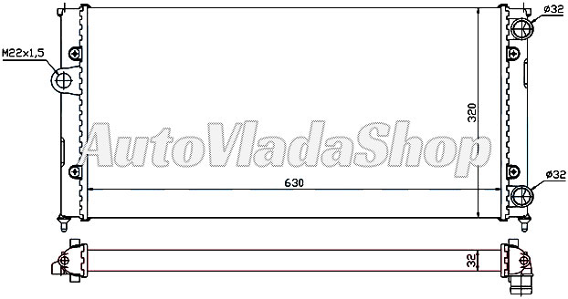 HLADNJAK MOTORA 1.6/1.8/2.0i8V/1.9TDi (630x320x32)