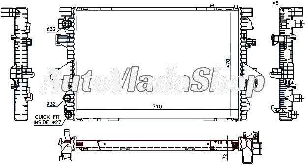 HLADNJAK MOTORA 2.0/3.2 BENZIN - 1.9 TDi DIZEL (MAN/AUTO) (710x470) (MEHANICKI S