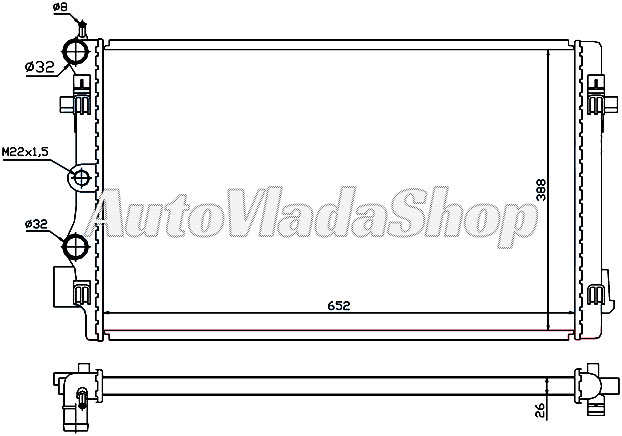 HLADNJAK MOTORA 1.4TSi-Gti-RS-CUPRA / 1.6/2.0 TDi (65x41)