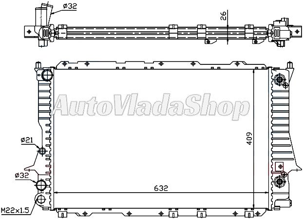 HLADNJAK AUDI 100 91-94 23-20-24D-25TDI AC+/-  AUT  /