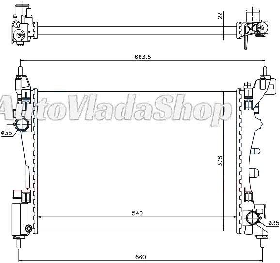 HLADNJAK MOTORA ZA SVE MODELE BENZIN (MAN/AUTO) (+/-AC) (54x37.5)