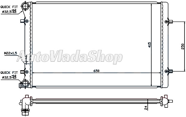 HLADNJAK MOTORA 1.9 Tdi (+/-AC) (65x41.5x36)