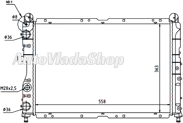 HLADNJAK MOTORA BENZIN/DIZEL (+/-AC) (55.8x36.7)