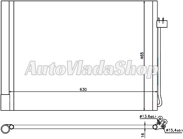 HLADNJAK KLIME BENZIN/DIZEL (590x450x16)