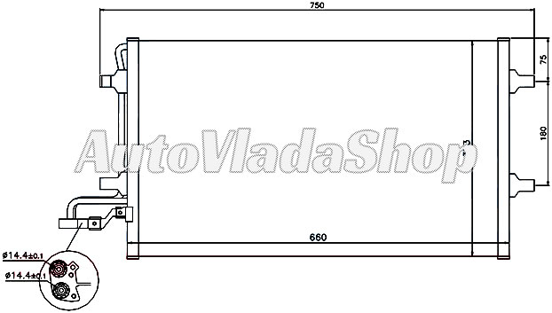 HLADNJAK KLIME BENZIN/DIZEL (63x38) 14.4mm