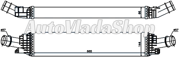 HLADNJAK INTERKULERA 1.8/2.0 TFSi BENZIN - 2.0 TDi DIZEL (665x135x60)