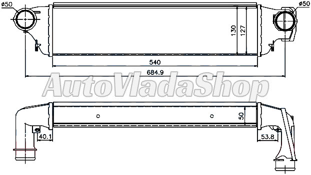 HLADNJAK INTERKULERA 2.0TD (54x129x50) (50/50)
