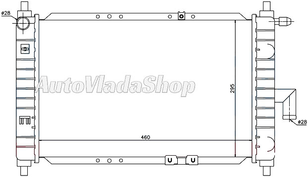 HLADNJAK MOTORA 0.8 6V/1.0 8V (+/-AC) (45.8x29.5x18)