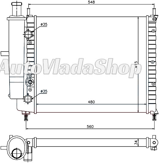 HLADNJAK MOTORA 1.2/1.4/1.6 (-AC) SA POSUDOM (48x41.5)