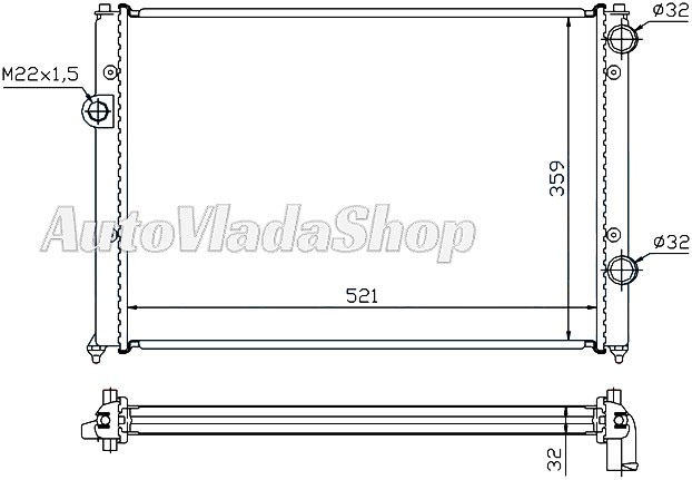 HLADNJAK MOTORA 1.6/1.8/2.0 (MAN) (-AC) (52.5x37.7)