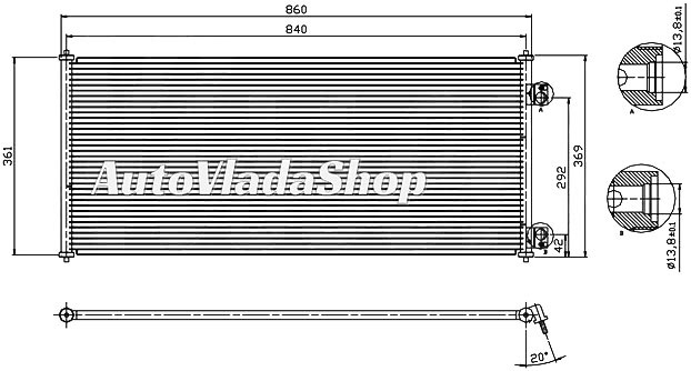 HLADNJAK KLIME BENZIN/DIZEL (80.5x36)