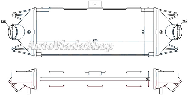 HLADNJAK INTERKULERA 2.8 TD (475x185x63)