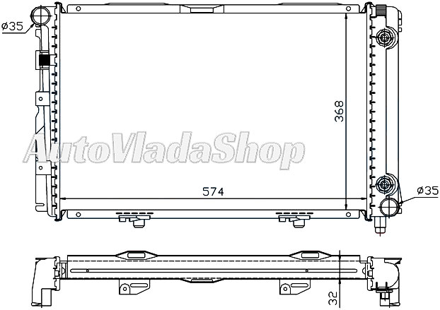 HLADNJAK MOTORA 2.0 BENZIN/DIZEL (MAN) (+AC) (574x368x32)