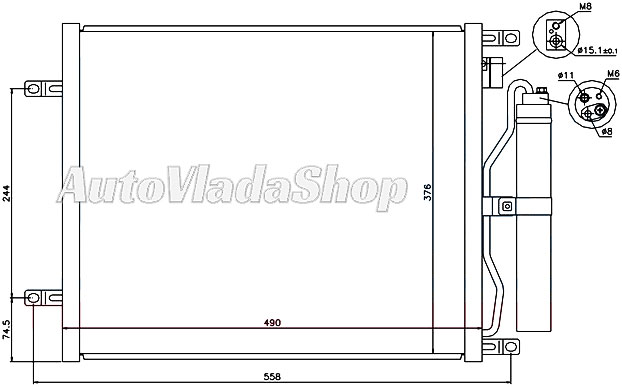 HLADNJAK KLIME 1.0/1.2 BENZIN (550x350x16)