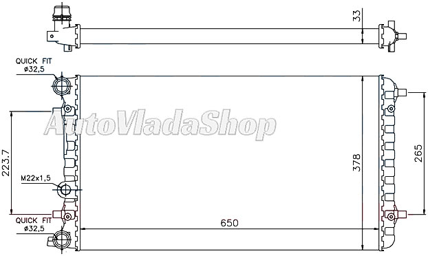 HLADNJAK MOTORA 1.4/1.6i 16V - 1.9 TDI (+/-AC) (65x37.8)