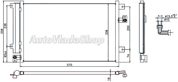 HLADNJAK KLIME 1.9 JTD DIZEL (575x338x16)