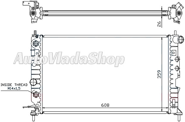 HLADNJAK MOTORA 1.4 16v TURBO BENZIN (MAN) (620x360x26)