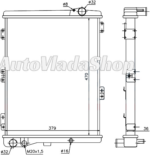 HLADNJAK AUDI 80 91-94 23  / 86-91 20 AC+