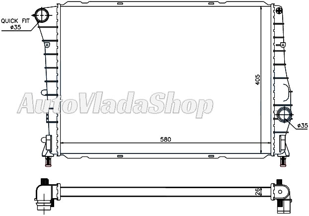 HLADNJAK MOTORA 1.9 JTD (+AC) (58x40) (DENSO TIP)