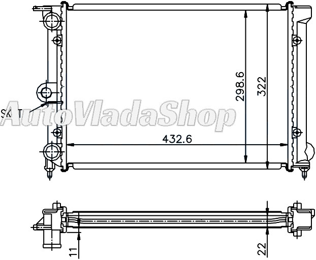 HLADNJAK MOTORA 1.0/1.3 (43x32)