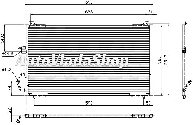 HLADNJAK KLIME BENZIN/DIZEL (65x38) 99-