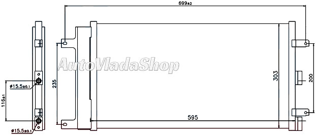HLADNJAK KLIME 1.4cc 8V (56.5x30.8x1.6)