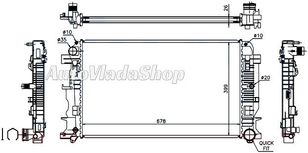HLADNJAK MOTORA 2.2 Cdi (MAN) (+AC) (680x400x2.6) (LEMLJEN SPOJ)