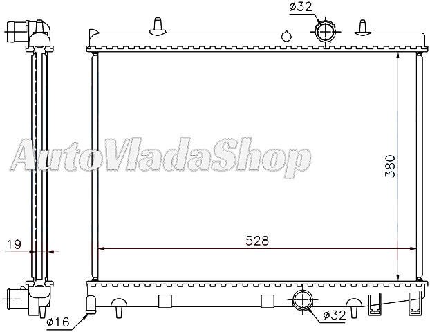 HLADNJAK MOTORA 1.6 Hdi DIZEL DV6TED4 (380x540x16)