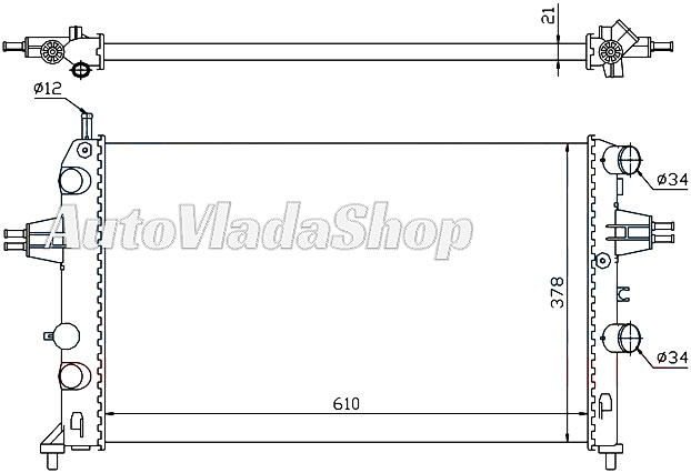HLADNJAK MOTORA 1.2 16V (+AC) (60x37.5x26)
