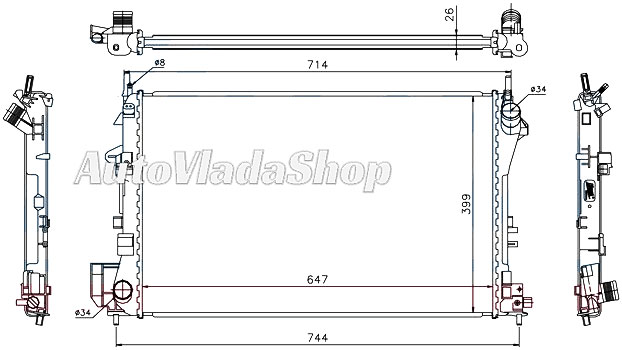 HLADNJAK MOTORA 1.6/18I 16V (+/-AC) (65x40.5) Z16XE-Z18XE