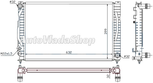 HLADNJAK AUDI A4 96-00 24+26-28-25TDI AC+/-  / A6 97-2