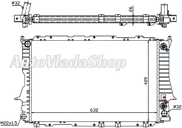 HLADNJAK AUDI 100 82-90 21-22-23 AC+ / 20TD AC-