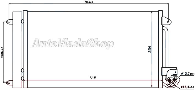 HLADNJAK KLIME BENZIN/DIZEL (580x350x16)