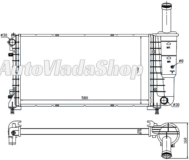 HLADNJAK MOTORA 1.4i 16V (+/-AC) (58x30.5)